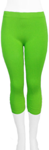 Ladies' Plain Capri Legging-Apple Green