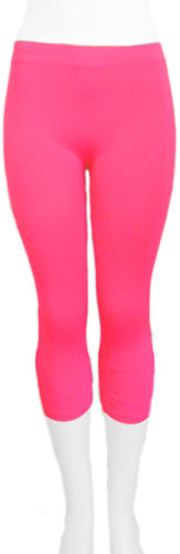 Ladies' Plain Capri Legging-Hot Pink