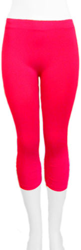 Ladies' Plain Capri Legging-Rose Pink