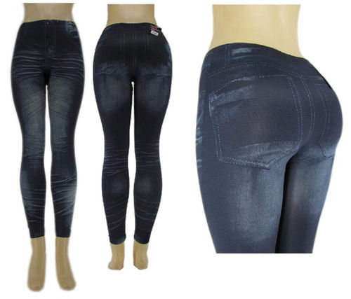 Ladies Footless ""Jeggings""/ Blue -S/M