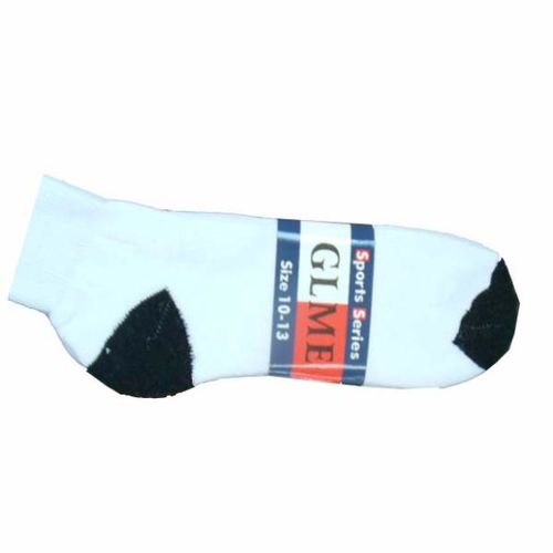 Quarter Socks-White w/Black Heel and Toe -L Case Pack 120