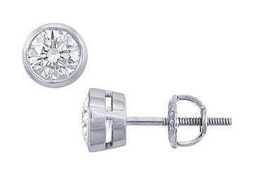 Platinum  Round Diamond Stud Earrings  1.00 CT. TW.
