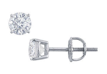 Platinum  Round Diamond Stud Earrings  0.50 CT. TW.