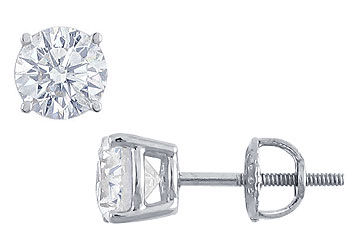 Platinum  Round Diamond Stud Earrings  2.00 CT. TW.