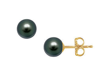 Akoya Cultured Pearl Stud Earrings  14K Yellow Gold  9 MM