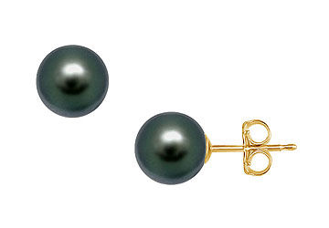 Akoya Cultured Pearl Stud Earrings  14K Yellow Gold  11 MM