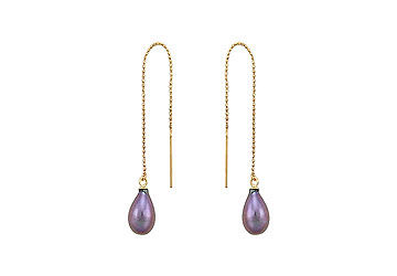 Freshwater Cultured Pearl Thread Earrings  14K Yellow Gold