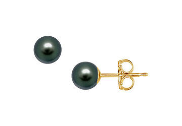 Akoya Cultured Pearl Stud Earrings  14K Yellow Gold  6 MM