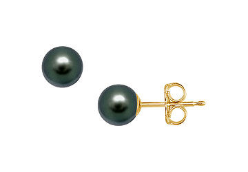 Akoya Cultured Pearl Stud Earrings  14K Yellow Gold  7 MM
