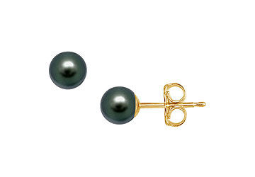 Akoya Cultured Pearl Stud Earrings  14K Yellow Gold  5 MM