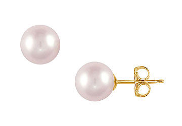 Akoya Cultured Pearl Stud Earrings  14K Yellow Gold  11 MM