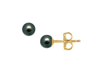Akoya Cultured Pearl Stud Earrings  14K Yellow Gold  4 MM