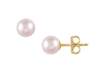 Akoya Cultured Pearl Stud Earrings  14K Yellow Gold  8 MM