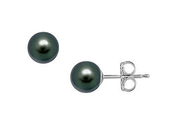 Akoya Cultured Pearl Stud Earrings  14K White Gold  8 MM