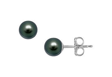 Akoya Cultured Pearl Stud Earrings  14K White Gold  7 MM