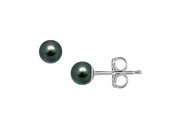 Akoya Cultured Pearl Stud Earrings  14K White Gold  4 MM