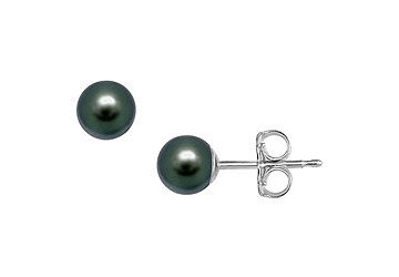 Akoya Cultured Pearl Stud Earrings  14K White Gold  5 MM