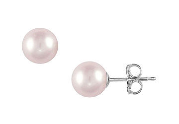 Akoya Cultured Pearl Stud Earrings  14K White Gold  10 MM
