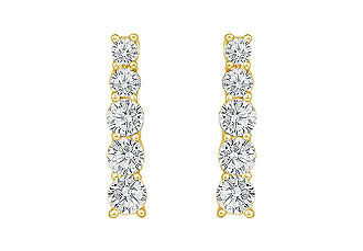 Diamond Journey Earrings  14K Yellow Gold - 1.00 CT Diamonds