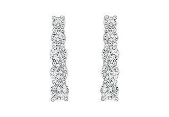 Diamond Journey Earrings : 14K White Gold - 1.00 CT Diamonds
