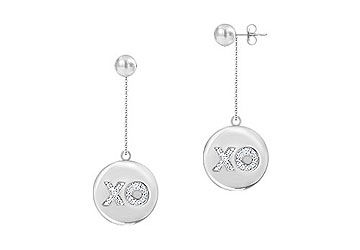 Diamond X-O Earrings  14K White Gold - 0.50 CT Diamonds