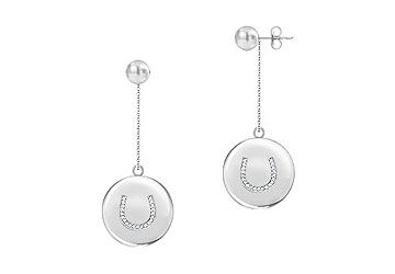 Diamond Horseshoe Earrings  14K White Gold - 0.33 CT Diamonds
