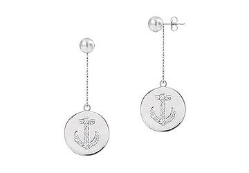 Diamond Disc Earrings  14K White Gold - 0.30 CT Diamonds