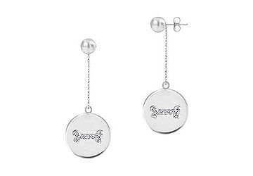 Diamond Disc Earrings  14K White Gold - 0.25 CT Diamonds