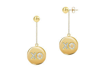 Diamond X-O Earrings  14K Yellow Gold - 0.50 CT Diamonds
