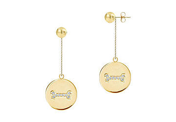 Diamond Disc Earrings  14K Yellow Gold - 0.25 CT Diamonds