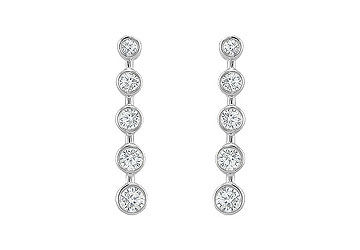 Diamond Journey Earrings  14K White Gold - 1.00 CT Diamonds