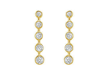 Diamond Journey Earrings  14K Yellow Gold - 1.00 CT Diamonds