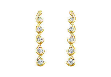 Diamond Journey Earrings  14K Yellow Gold - 0.50 CT Diamonds