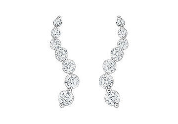Diamond Journey Earrings  14K White Gold - 1.00 CT Diamonds