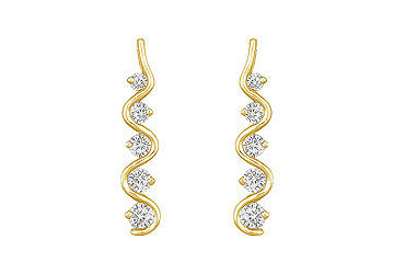 Diamond Journey Earrings  14K Yellow Gold - 1.00 CT Diamonds