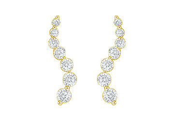 Diamond Journey Earrings  14K Yellow Gold - 1.00 CT Diamonds