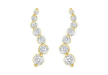 Diamond Journey Earrings  14K Yellow Gold - 2.00 CT Diamonds