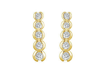 Diamond Journey Earrings  14K Yellow Gold - 1.00 CT Diamonds