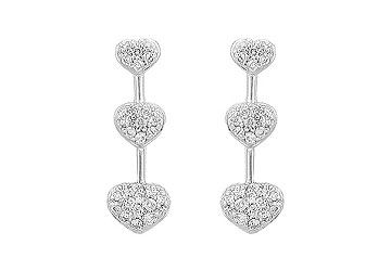 Diamond Heart Journey Earrings  14K White Gold - 0.50 CT Diamonds