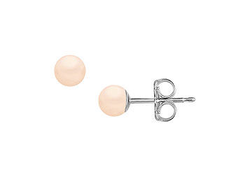 Akoya Cultured Pearl Stud Earrings  14K White Gold  4 MM