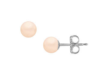 Akoya Cultured Pearl Stud Earrings  14K White Gold  6 MM