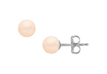 Akoya Cultured Pearl Stud Earrings  14K White Gold  7 MM