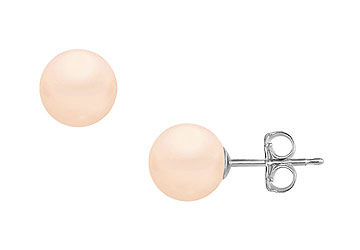 Akoya Cultured Pearl Stud Earrings  14K White Gold  11 MM