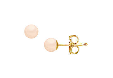 Akoya Cultured Pearl Stud Earrings  14K Yellow Gold  4 MM
