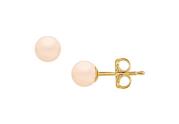 Akoya Cultured Pearl Stud Earrings  14K Yellow Gold  5 MM