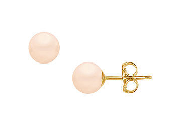 Akoya Cultured Pearl Stud Earrings  14K Yellow Gold  8 MM