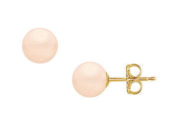 Akoya Cultured Pearl Stud Earrings  14K Yellow Gold  10 MM