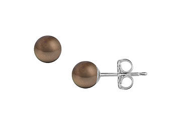 Akoya Cultured Pearl Stud Earrings  14K White Gold  6 MM