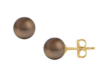 Akoya Cultured Pearl Stud Earrings  14K Yellow Gold  10 MM