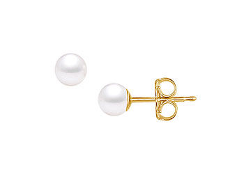 Freshwater Cultured Pearl Stud Earrings  14K Yellow Gold  4 MM